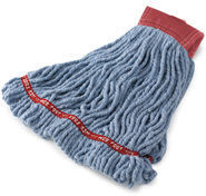 Rubbermaid Web Foot® Shrinkless® Wet Mop. 24 oz, Large, Blue, 5" Band.