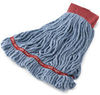 A Picture of product RCP-A25306BL Rubbermaid Web Foot® Shrinkless® Wet Mop. 24 oz, Large, Blue, 5" Band.