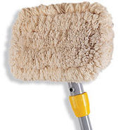 Rubbermaid® Commercial Wall-Washer Kit, 9 x 5 White Cotton Head, 60" Gray Aluminum Handle