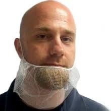Beard Cover.  Polyester Mesh Beard Net.  White Color. 100/pk  10pk/cs