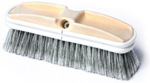 Hand Deck Wash Brush.  Truckwash Brush.  Gray Flagged Polystyrene Fibers.  10" Block.  Fits tapered and threaded handles. 12/Case