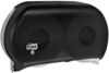 A Picture of product 966-916 Tork Bath Tissue Jumbo Roll Twin Dispenser, 9 inch.  Smoke Color.