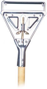 Wet Mop Handle.  Janitor Quick Change.  1-1/8" x 54" Wood Handle.  For use with narrow band mop heads.
