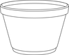 A Picture of product 107-413 Round Foam Food Containers.  6 oz Squat.  White Color.  50 Containers/Sleeve, 1,000/Case