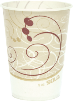 Treated Paper Cup. 9 oz. Symphony™ Design. Use L9N Lid. 100 Cups/Sleeve, 20 Sleeves/Case