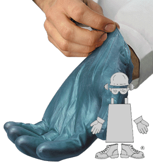 Vinyl Glove. Powdered. Small Size. 6.5 Mil. Green Color. Non-medical. Rolled Cuff. 100 Gloves/Box.