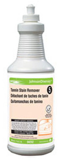 Diversey Tannin Stain Removal Spotter. 32 oz Squeeze Bottle. Fruity apple scent, pale yellow color.  6 Bottles/Case.