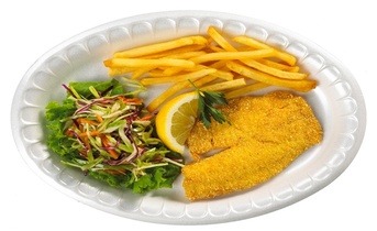 Foam Dinner Plate. 7" Diameter. White Color. Non-Laminated Foam, 900/Case