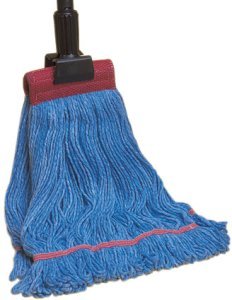 O'Dell 4000 Series Looped-End Wet Mop with Narrow Yellow 1 inch Mesh Headband. Small. White.