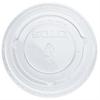 A Picture of product 106-404 SOLO® Cup Company No-Slot Portion Plastic Cup Lids,  3.25-9oz Cups, Clear, 100/Sleeve, 25 Sleeves/Carton