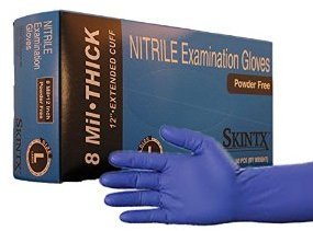 Gloves. Nitrile, Powder-Free, Blue Color, Medical Grade, Medium Size, 12" Long. 100 Gloves/Box, 10 Boxes/Case, 1,000 Gloves/Case.
