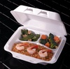 A Picture of product 217-137 Pactiv Smartlock® Foam Small 3-Compartment Hinged-Lid Takeout Container, 7.5" x 8" x 3", White, 150 Containers/Case.