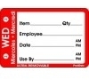 Food Rotation Label.  For "Wednesday".  2" x 3", Trilingual.