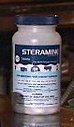 Steramine Sanitizing Tablets. 150 Tablets/Bottle. Multi-Purpose Sanitizer. Use 1 Tablet per 1 Gallon of Water. Turns water blue.