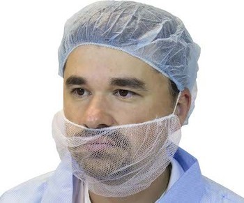 Polypropylene Beard Cover. Color White 21"  100/BAG, 10BAG/CS