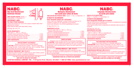 Secondary Ready-to-Use Solution Label for NABC Restroom Cleaner.