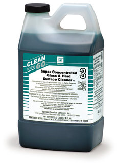 Super Concentrated Glass & Hard Surface Cleaner 3.  No film. No streaking. Dries fast. No ammonia. For Clean on the Go Dispenser.  2 Liters.