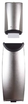 Safe-T-Gard™ Brushed Stainless Door Tissue Dispenser and Trash Receptacle.  6.6" x 4" x 11".