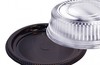 A Picture of product 193-443 Black 16" Tray with Dome Lid.