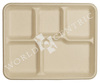 A Picture of product WCC-TRSCUF World Centric Fiber Trays, School Tray, 5-Compartments, 8.5 x 10.5 x 1, Natural, 400/Case