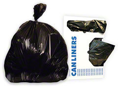 Can Liner. 17" x 17". 0.35 Mil. Black Color. Low Density. 4 Gallon Size. Folded Pack.