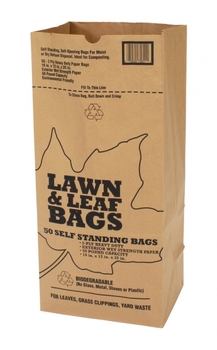 Lawn & Leaf Bag.  Kraft Paper.  16" x 12" x 35".  50 Bags/Bale. Plain (not printed)