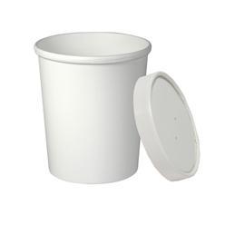 Food Container, 32 oz. White Color, Combo Container with Lid, Vented Lid, 250/Case