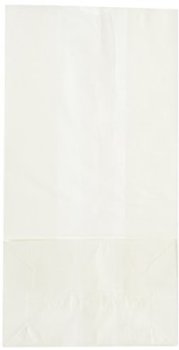 Grocery Bag, White Kraft 4#, 5" x 3-1/3" x 9-3/4", 30# Basis Weight, 500/Case