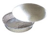 A Picture of product 329-623 Round Aluminum Container with Cardboard Lid.  7" Diameter, 200/Case