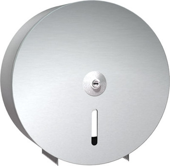 Surface Mounted Jumbo Roll Toilet Tissue Dispenser.
