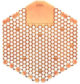 Wave 3D Urinal Screens. Mango Scent. Orange.  10 Screens/Box, 6 Boxes/Case.