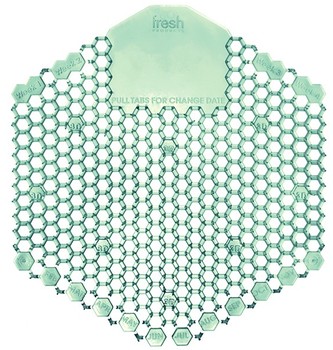 Wave 3D Urinal Screens. Cucumber Melon Scent. Green. 60/Case