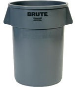 Rubbermaid® Commercial Round Brute® Container. 44 gal. Gray.