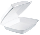Performer® Extra Large, Single Compartment Insulated Foam Hinged Lid Containers. 10.3 X 9.5 X 3.5 in. 200 count.