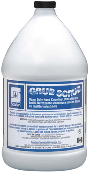Grub Scrub®. Dual grade pumice, d-limonene and moisturizers in a lotion formula. Standard gallon includes 1 GS Pump. 1 Gallon.