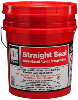 Straight Seal®. Water-Based Acrylic Concrete Seal. 5 Gallons.
