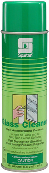 Glass Cleaner.  20 oz. Can, Net 18 oz. Spring fresh fragrance.