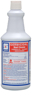 Germicidal Bowl Cleanse. Hydrochloric acid-base disinfectant. 1 Quart., 12 Quarts/Case.