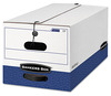 A Picture of product FEL-00011 Bankers Box® LIBERTY® Heavy-Duty Strength Storage Boxes Letter Files, 12.25" x 24.13" 10.75", White/Blue, 12/Carton