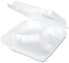 A Picture of product GNP-SN243V Genpak® Snap-It® 3 Compartment Vented Hinged Containers. 8 1/4 X 8 X 3 in. White. 100/bag, 2 bags/case.