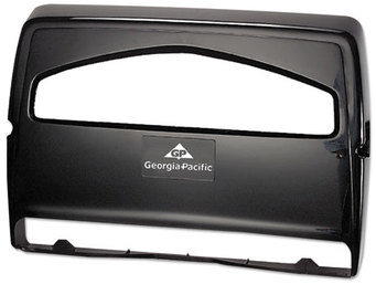 Georgia Pacific® Professional Safe-T-Gard™ Toilet Seat Cover Dispenser, 1/2Fold, 16 3/8 x 2 1/2 x 16 3/8, Black.  10 PER CASE.