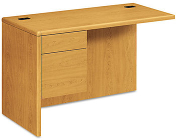 HON® 10700 Series™ "L" Workstation Return with Three-Quarter Height Pedestal on Left 3/4 48w x 24d 29.5h, Harvest