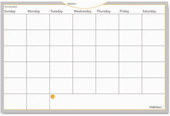AT-A-GLANCE® WallMates® Self-Adhesive Dry Erase Planning Surfaces Monthly 36 x 24, White/Gray/Orange Sheets, Undated