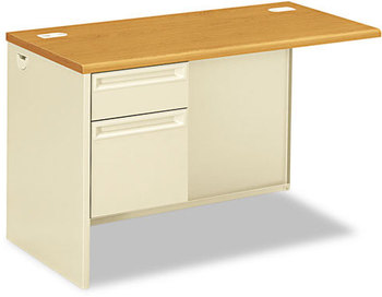 HON® 38000 Series™ Return Pedestal Flush Left, 48w x 24d 29.5h, Harvest/Putty