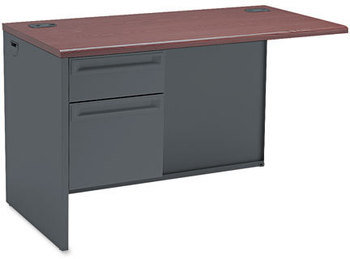 HON® 38000 Series™ Return Pedestal Flush Left, 48w x 24d 29.5h, Mahogany/Charcoal