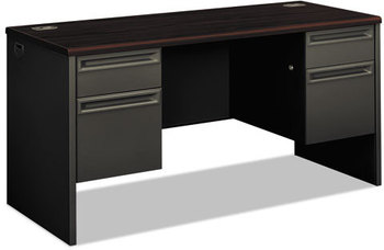 HON® 38000 Series™ Kneespace Credenza 60w x 24d 29.5h, Mahogany/Charcoal