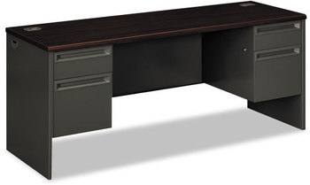 HON® 38000 Series™ Kneespace Credenza 72w x 24d 29.5h, Mahogany/Charcoal