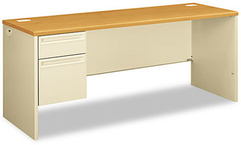 HON® 38000 Series™ Single Pedestal Credenza Left 72w x 24d 29.5h, Harvest/Putty