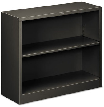 HON® Brigade® Metal Bookcases Bookcase, Two-Shelf, 34.5w x 12.63d 29h, Charcoal