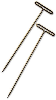 GEM T-Pins,  Steel, Silver, 1 1/2", 100/Box